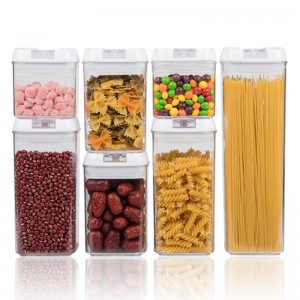 7-delad uppsättning BPA-fri lufttät matlagringsbehållare, matlagringsbehållare med lock