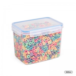 Kök BPA-fri plastläckage bevis spannmålslagringsbehållare med låsande lock - Set med 4 (122,99 oz / 3,6L)