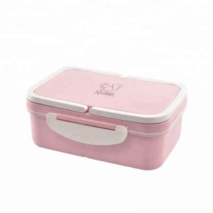 Bärbar miljövänlig BPA-fri vete halm \u0026 PP 3-fack Bento Lunchbox