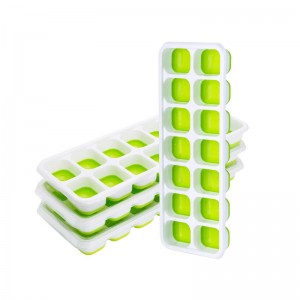BPA gratis matsäkerhetssilikon 4-pack 14-Ice Cube-brickor med lock