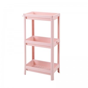 Pink 3 Tier Strong Kitchen Plastic Storage Organizer Shelf Rack
