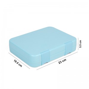 Läcktät Bento Lunchboxbehållare för barn och vuxna, blå färg, 4 fack